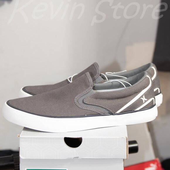 Hurley Men's Canvas‎ Slip-on Shoe, Gray, New Ships without Box - Picture 4 of 7
